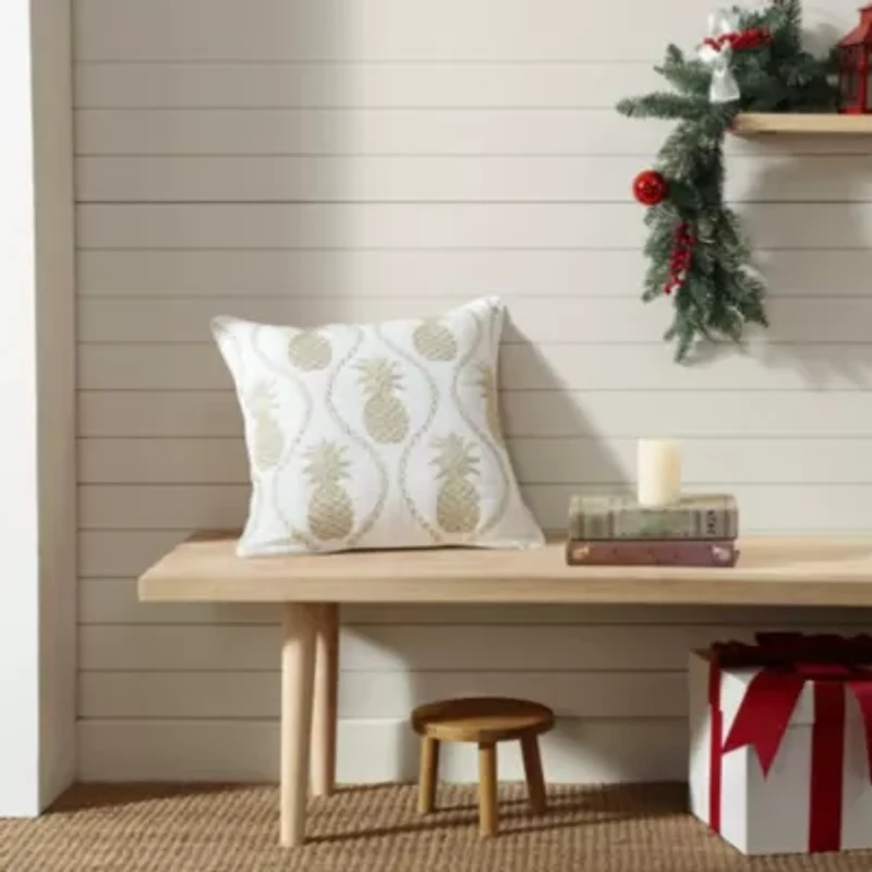 Golden Pineapples Microfiber Decorative Pillow