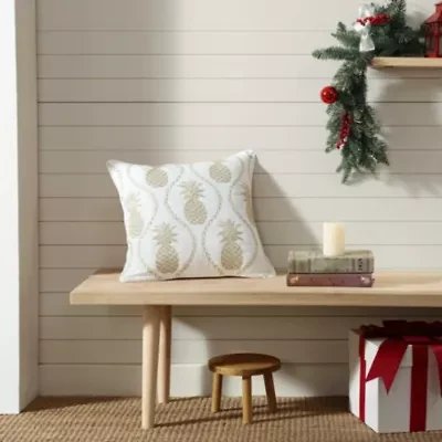 Golden Pineapples Microfiber Decorative Pillow