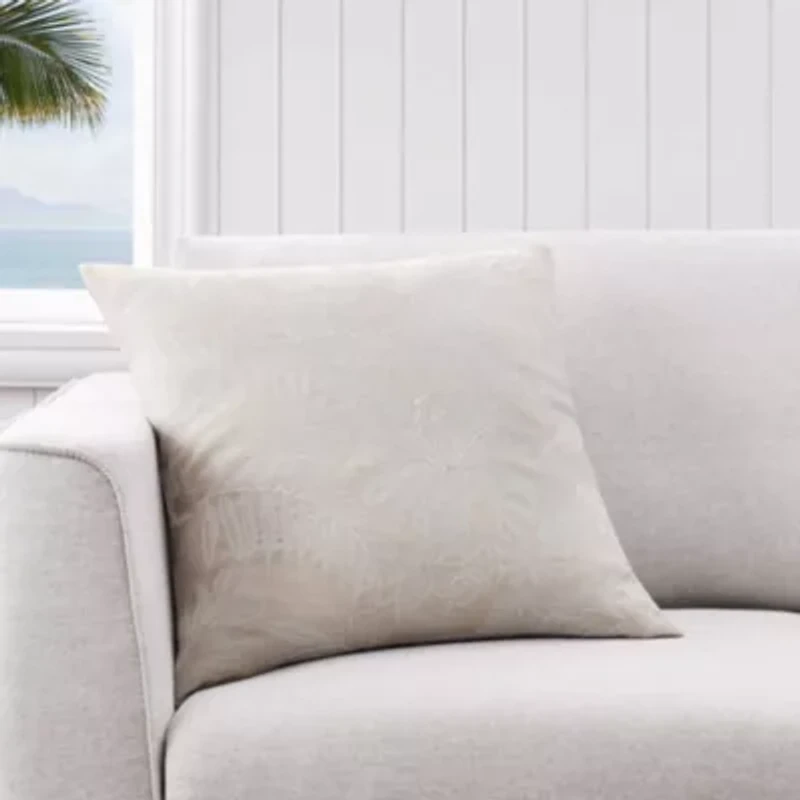 Island Estate Embroidered Floral Microfiber Decorative Pillow