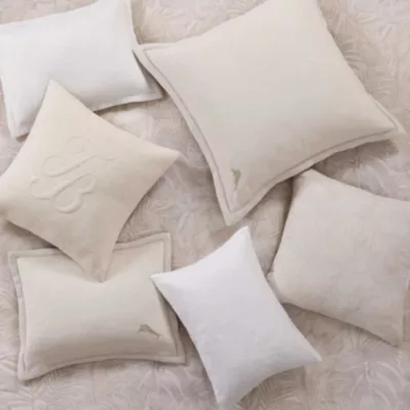 Island Estate Embroidered Floral Microfiber Decorative Pillow