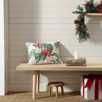 Festive Palms Microfiber Decorative Pillow