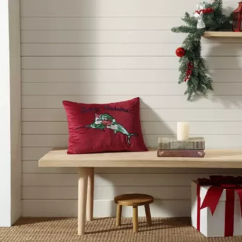Holiday Marlin Microfiber Decorative Pillow
