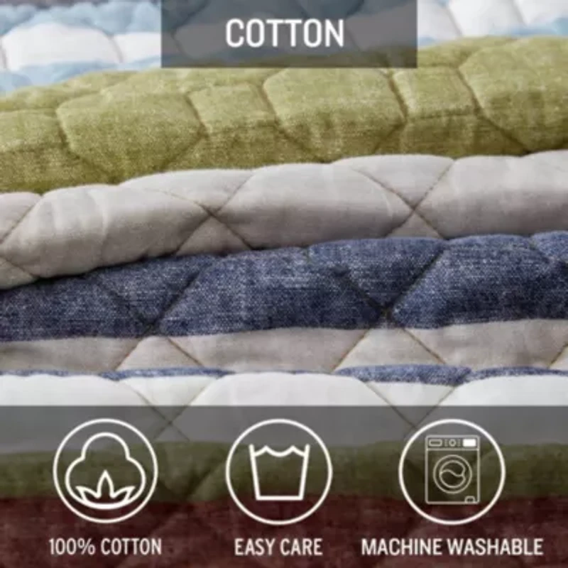 Salmon Ladder Cotton Daybed Quilt Set Bonus