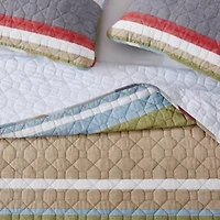 Salmon Ladder Cotton Daybed Quilt Set Bonus