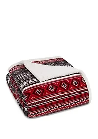 Classic Fair Isle Black Throw Blanket