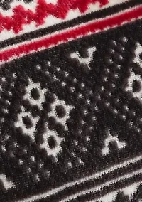 Classic Fair Isle Black Throw Blanket