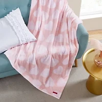 Dotted Heart Polyester Throw Blanket
