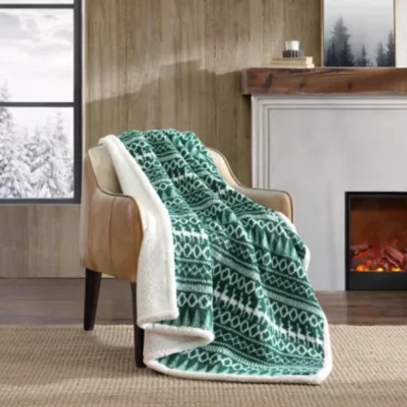 Alpine Fair Isle Polyester Throw Blanket
