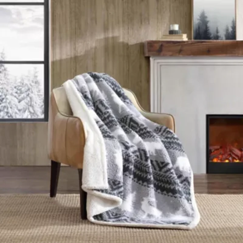 Woodland Fair Isle Polyester Throw Blanket