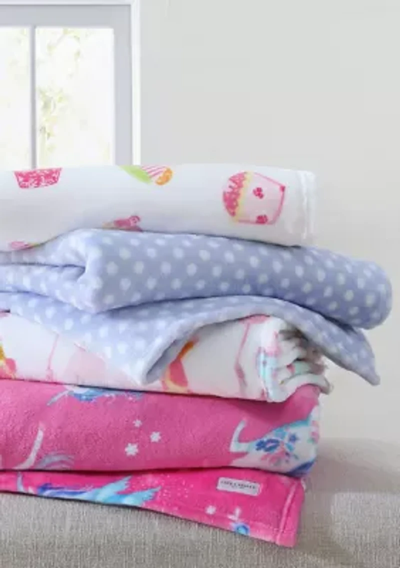 La Kids Plush Throw Microfiber Throw Blanket