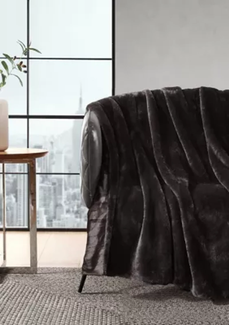 Kcr Faux Fur Solid Microfiber Throw Blanket