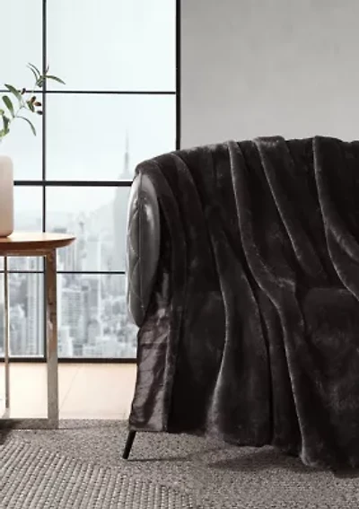 Kcr Faux Fur Solid Microfiber Throw Blanket