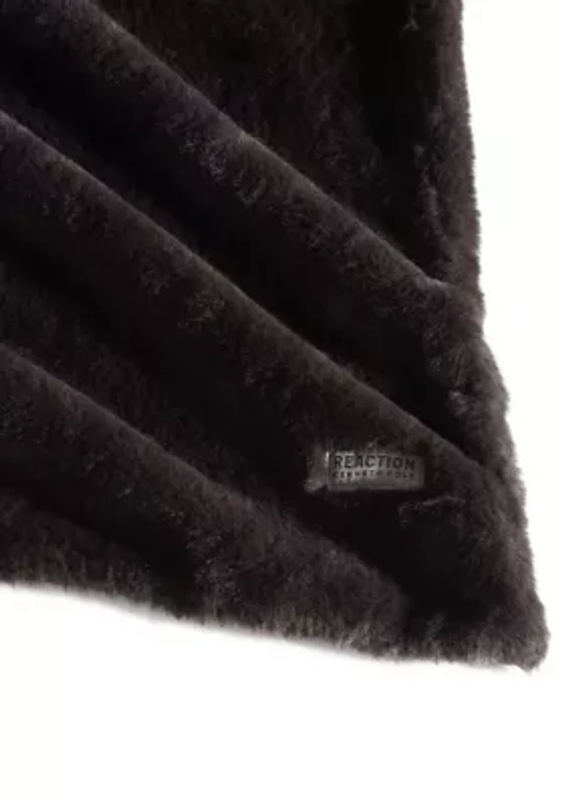 Kcr Faux Fur Solid Microfiber Throw Blanket