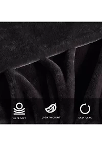 Kcr Faux Fur Solid Microfiber Throw Blanket