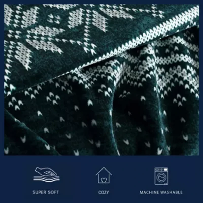 Fairisle Texture Microfiber Throw Blanket