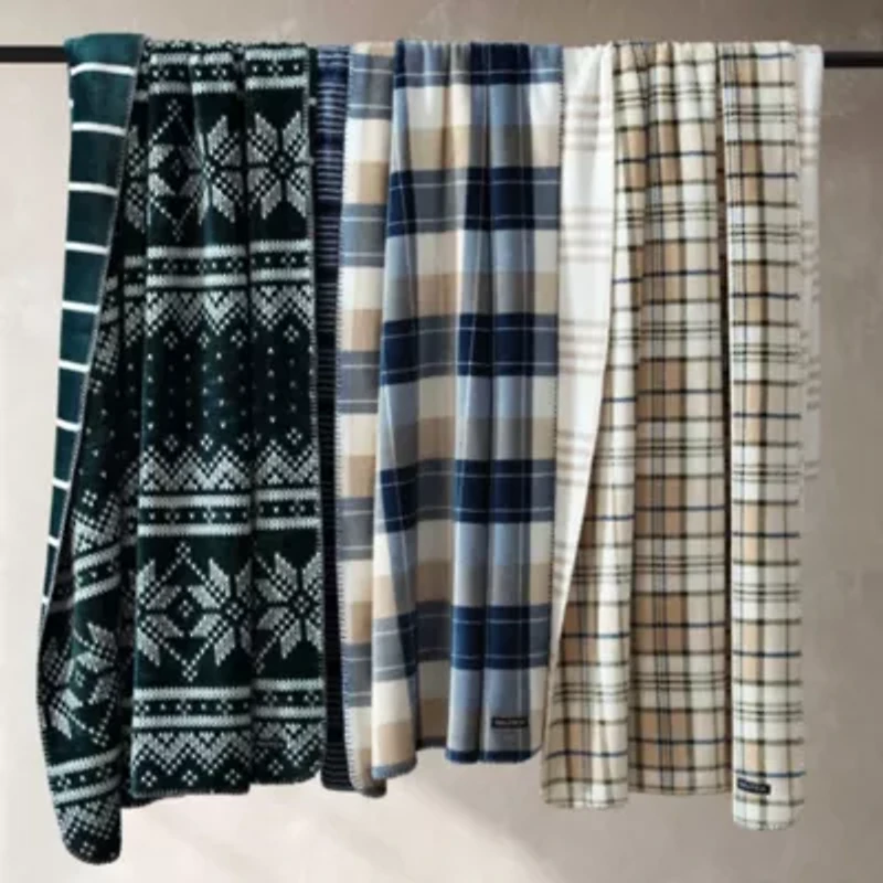 Fairisle Texture Microfiber Throw Blanket