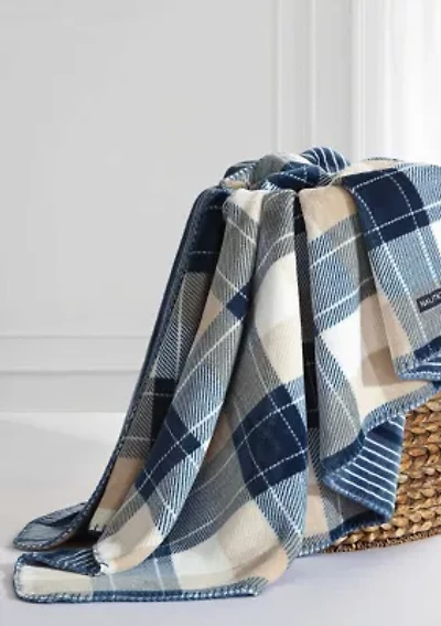 Bluff Plaid Microfiber Throw Blanket