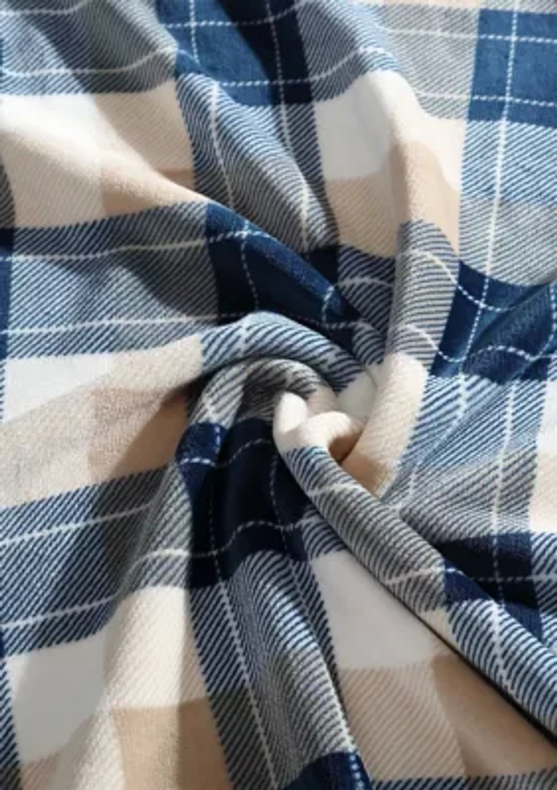 Bluff Plaid Microfiber Throw Blanket