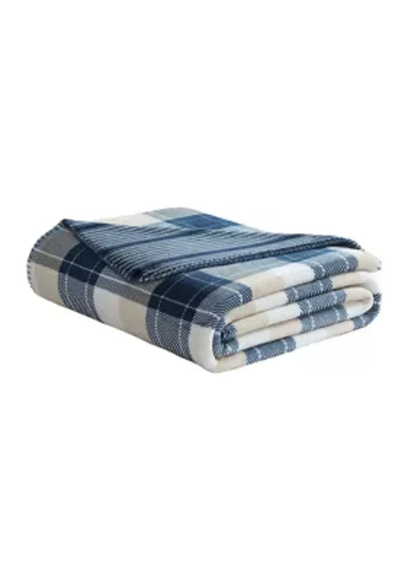 Bluff Plaid Microfiber Throw Blanket