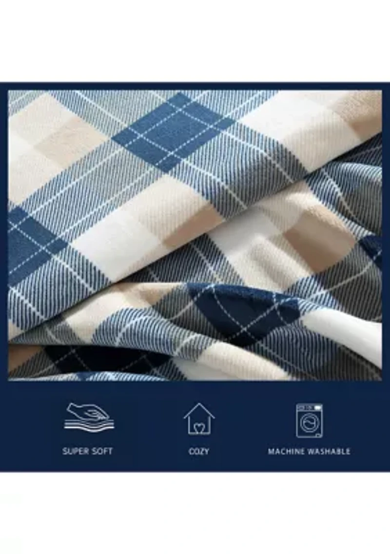 Bluff Plaid Microfiber Throw Blanket