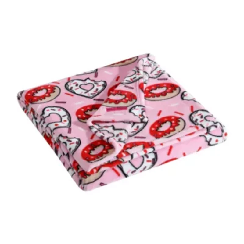 Donut Hearts Microfiber Throw Blanket