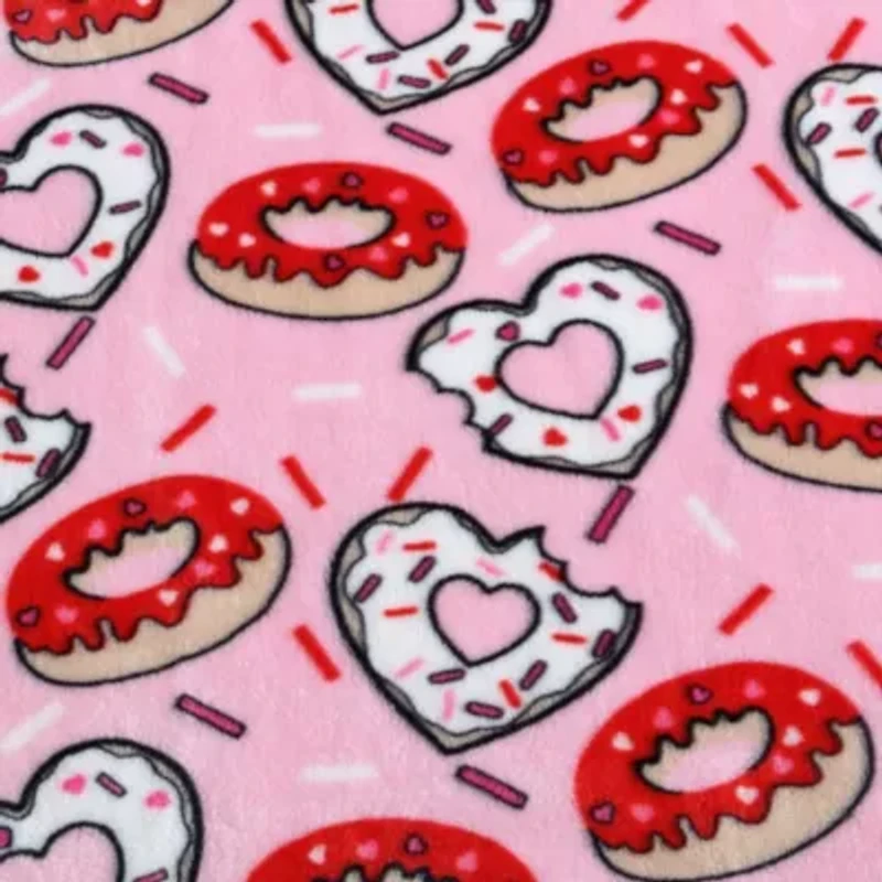 Donut Hearts Microfiber Throw Blanket