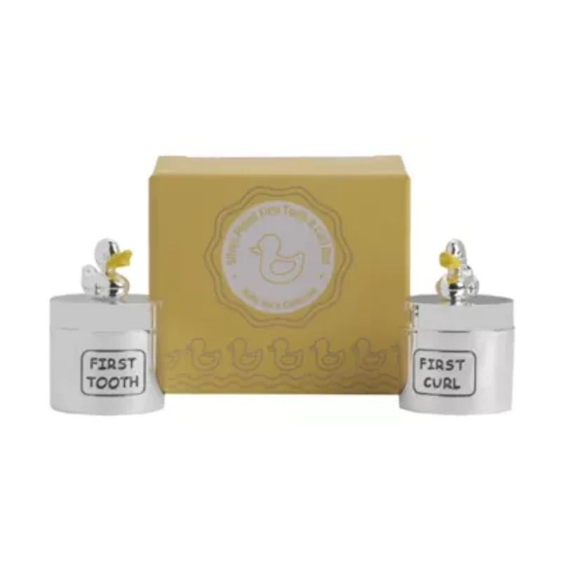 Silver-Plated Baby Duck Keepsake Box Set