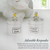 Silver-Plated Baby Duck Keepsake Box Set