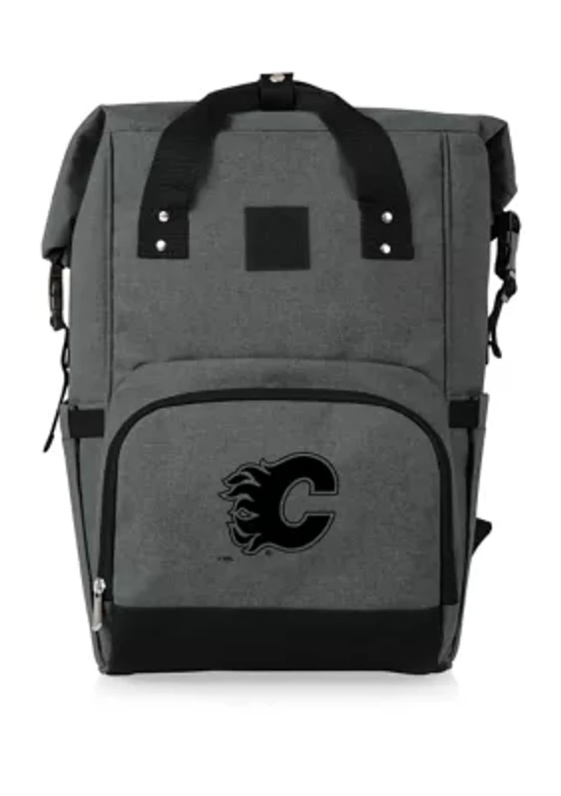 NHL Calgary Flames On The Go Roll-Top Cooler Backpack