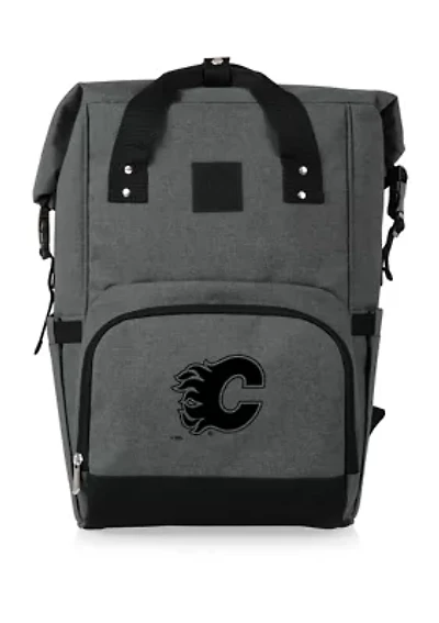 NHL Calgary Flames On The Go Roll-Top Cooler Backpack