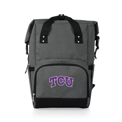 NCAA TCU Horned Frogs On The Go Roll Top Cooler Backpack