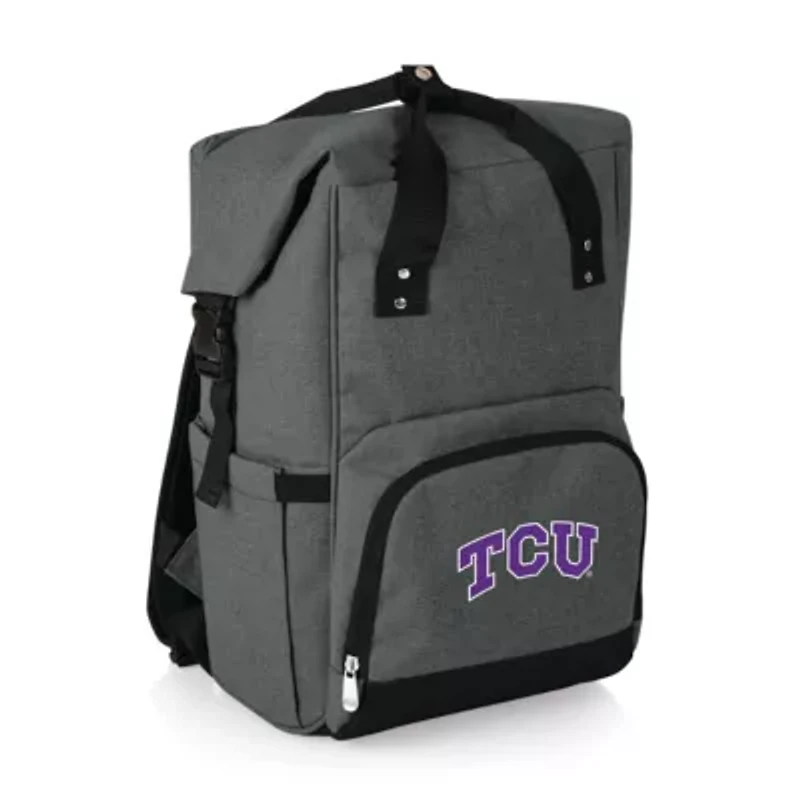 NCAA TCU Horned Frogs On The Go Roll Top Cooler Backpack