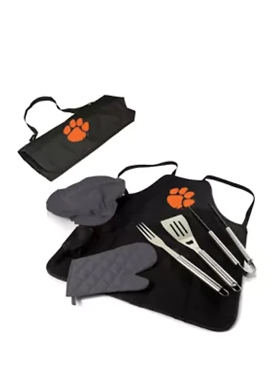NCAA Clemson Tigers BBQ Apron Tote Pro Grill Set