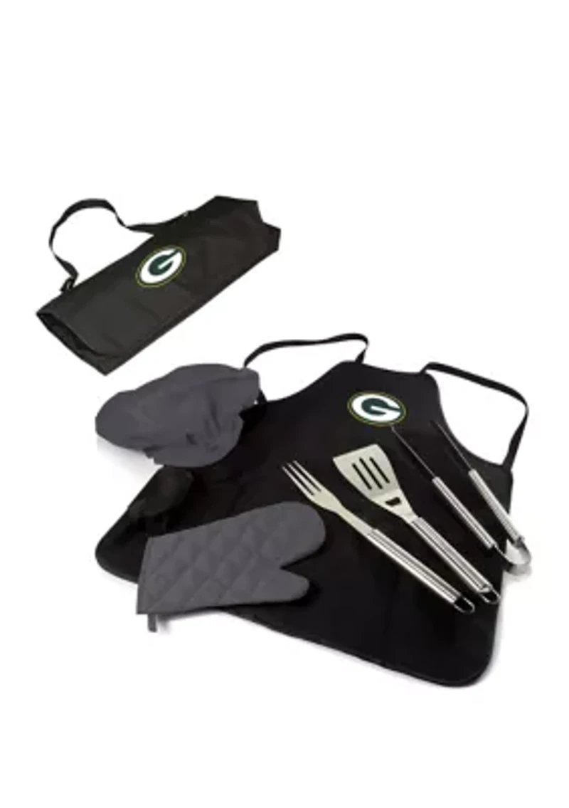 NFL Green Bay Packers BBQ Apron Tote Pro Grill Set