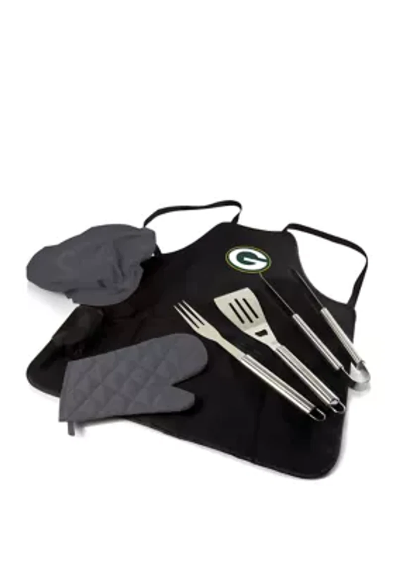 NFL Green Bay Packers BBQ Apron Tote Pro Grill Set