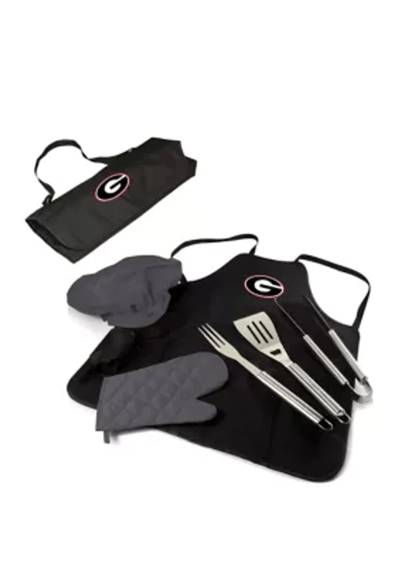 NCAA Georgia Bulldogs BBQ Apron Tote Pro Grill Set