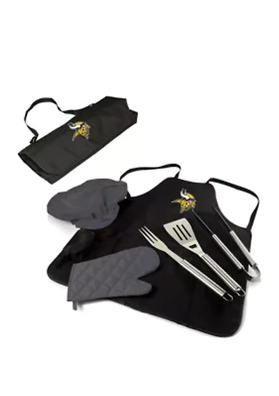 NFL Minnesota Vikings BBQ Apron Tote Pro Grill Set