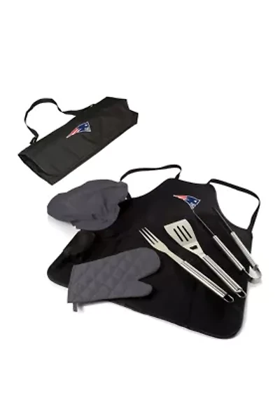 NFL New England Patriots BBQ Apron Tote Pro Grill Set