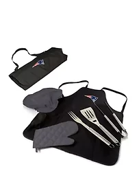 NFL New England Patriots BBQ Apron Tote Pro Grill Set