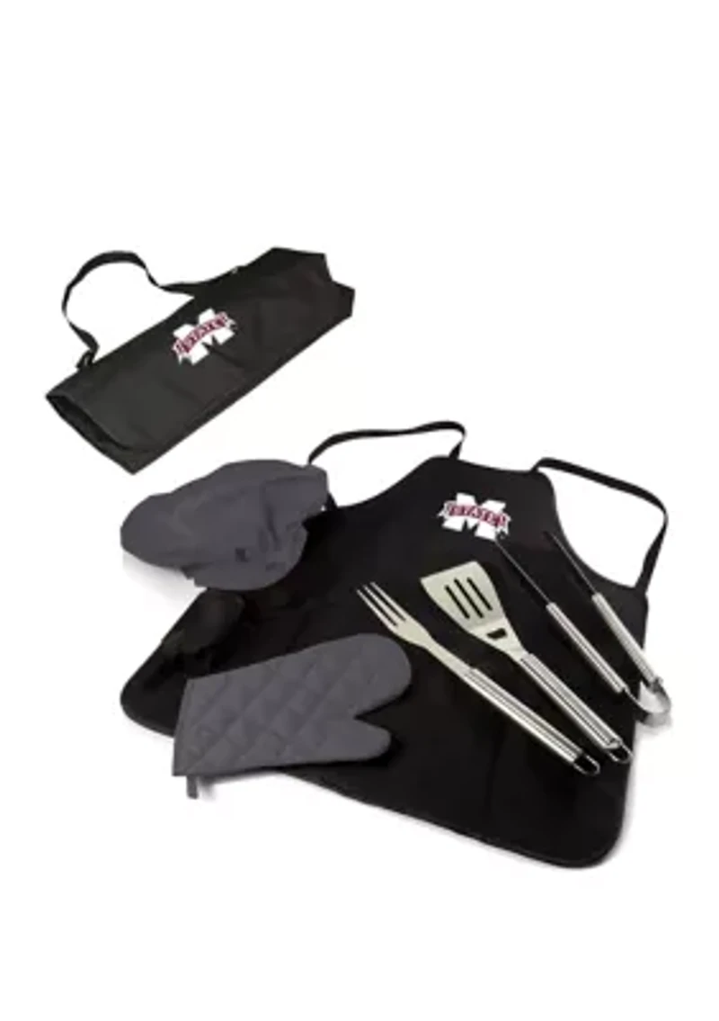 NCAA Mississippi State Bulldogs BBQ Apron Tote Pro Grill Set