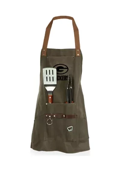 NFL Green Bay Packers BBQ Apron with Tools & Bottle Opener
