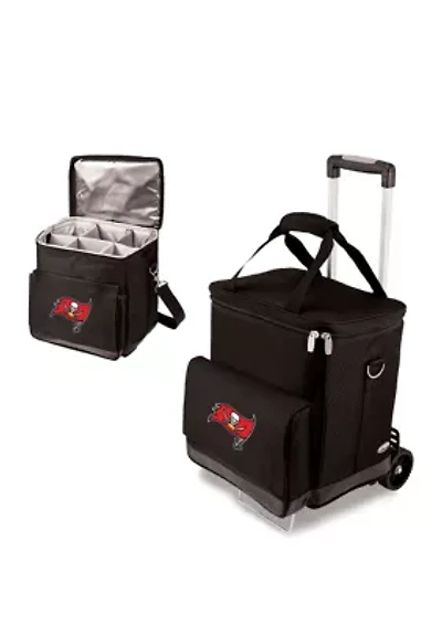NFL Tampa Bay Buccaneers Cellar 6-Bottle Wine Carrier & Cooler Tote with Trolley