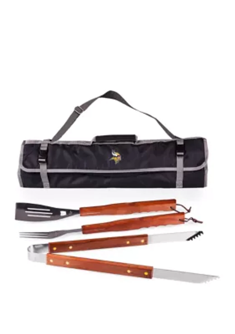 NFL Minnesota Vikings 3 Piece BBQ Tote & Grill Set