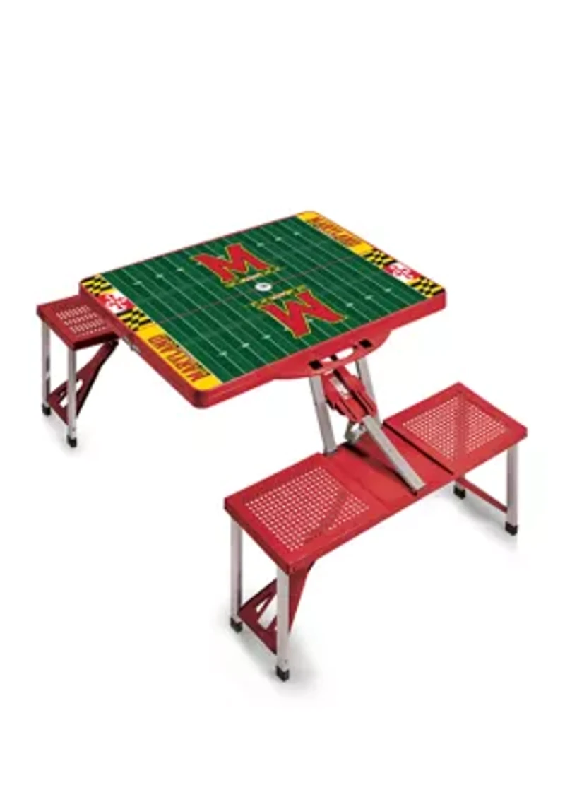 NCAA Maryland Terrapins Picnic Table Portable Folding Table with Seats