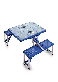 NHL Edmonton Oilers Picnic Table Portable Folding Table with Seats