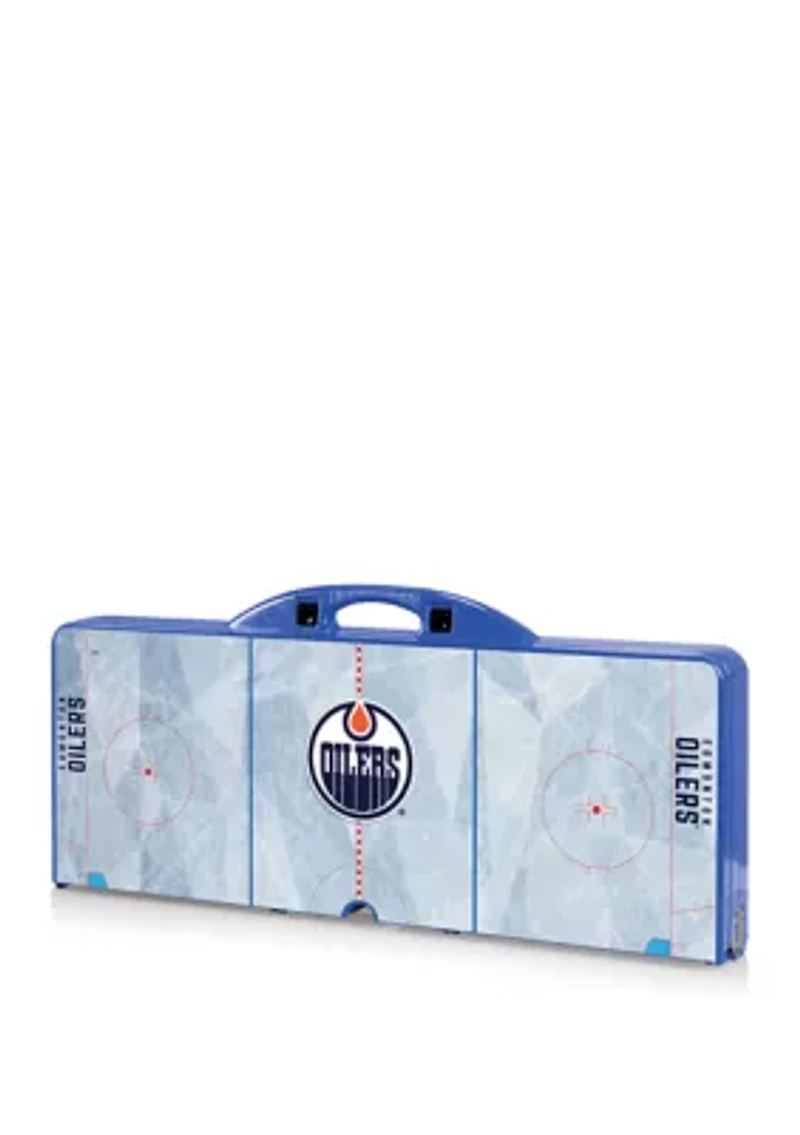 NHL Edmonton Oilers Picnic Table Portable Folding Table with Seats