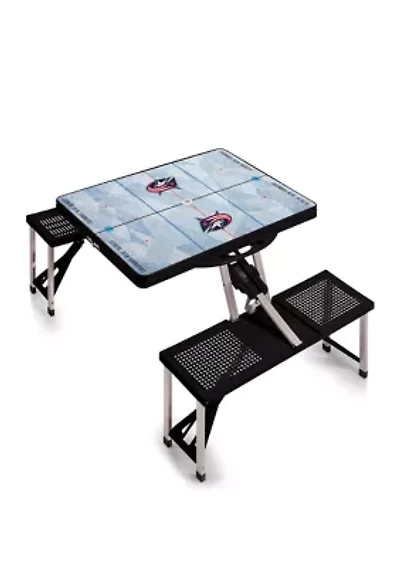 NHL Columbus Blue Jackets Picnic Table Portable Folding Table with Seats