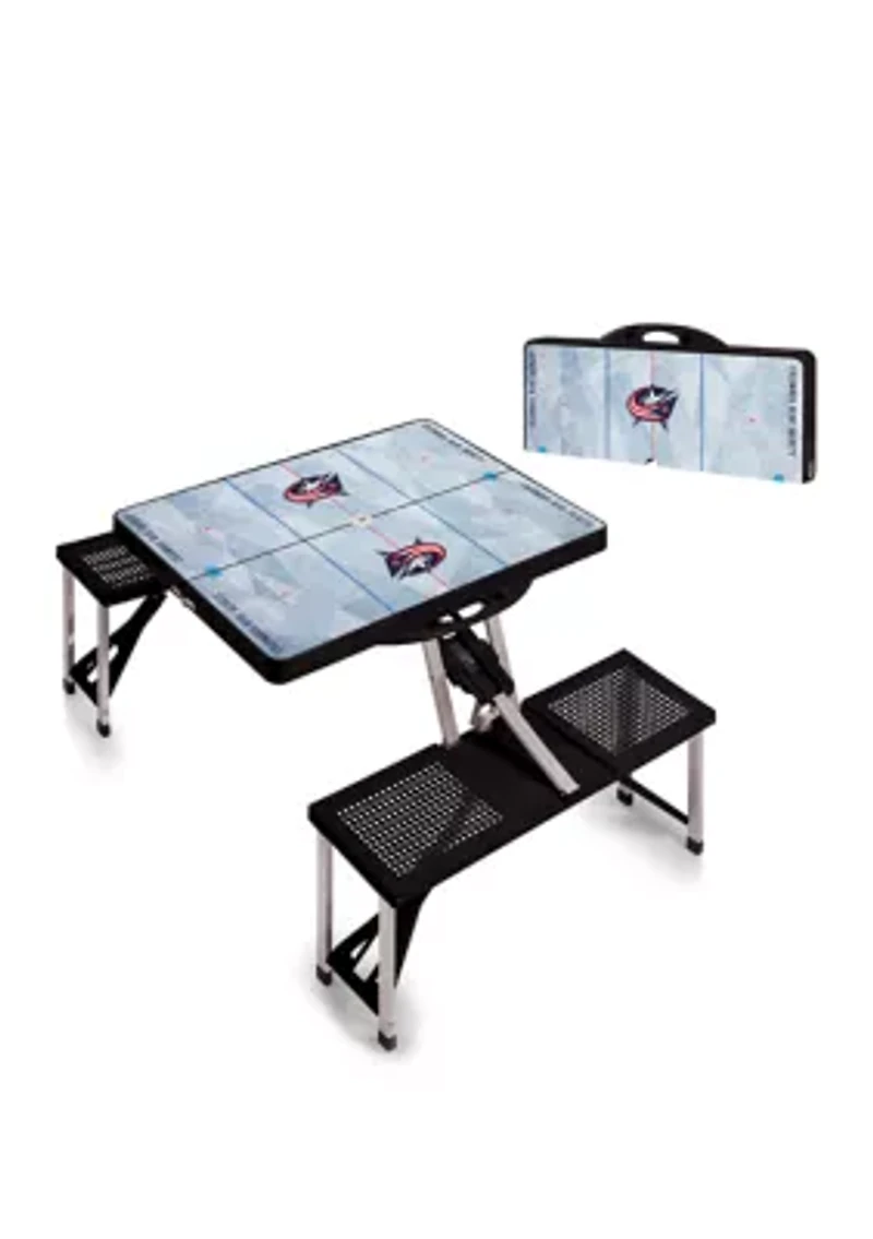 NHL Columbus Blue Jackets Picnic Table Portable Folding Table with Seats