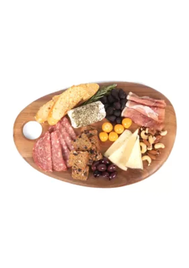 NCAA USC Trojans Pebble Shaped Acacia Serving Board 