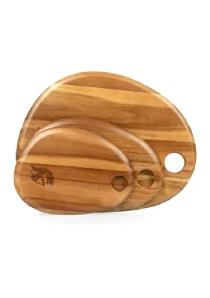 NCAA USC Trojans Pebble Shaped Acacia Serving Board 